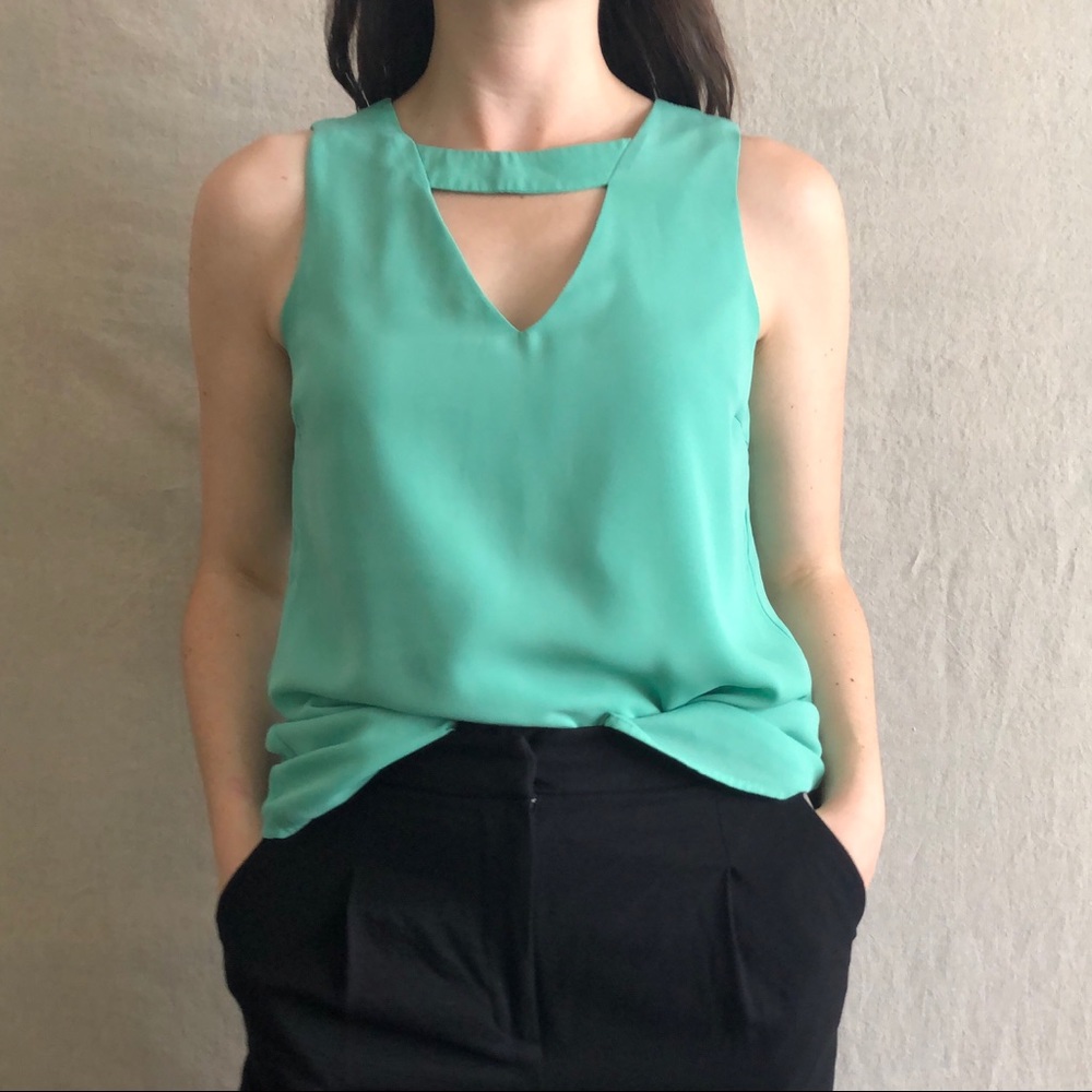 Mint V-Neck Blouse